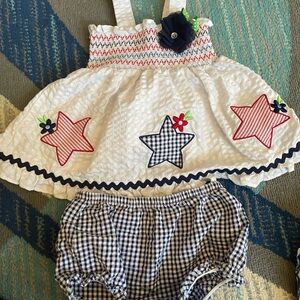 Red, white, and blue outfit